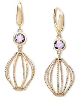 Amethyst Bezel Chandelier Drop Earrings (1-5/8 ct. t.w.) in 14k Gold-Plated Sterling Silver