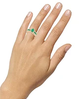 Emerald (3/4 ct. t.w.) & Diamond (3/8 ct. t.w.) Bridal Set in 14k Gold