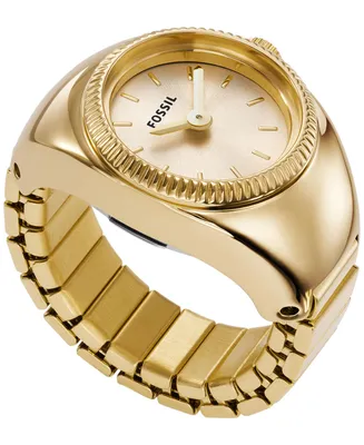 Fossil Women's Ring Watch Two-Hand -Tone Stainless Steel Bracelet Watch, 15mm