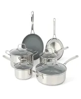 Martha Stewart Collection Delaroux Stainless Steel 10 Piece Cookware Set