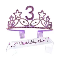 3rd Birthday Sash and Tiara Set for Girls - Perfect for Princess Party and Birthday Gifts