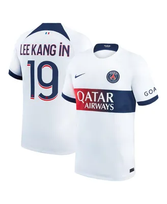 Men's Nike Lee Kang White Paris Saint-Germain 2023/24 Away Stadium Replica Player Jersey