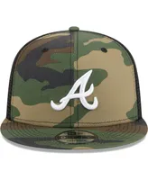 Men's New Era Camo Atlanta Braves Woodland Camo Trucker 9FIFTY Snapback Hat