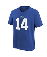 Big Boys Nike Dk Metcalf Royal Seattle Seahawks Throwback Player Name and Number T-shirt