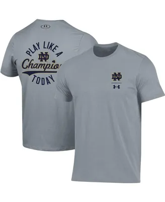 Men's Under Armour Steel Notre Dame Fighting Irish Play Like A Champion Today T-shirt