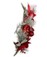 Kurt Adler 20" Wreath with Berries and Poinsettia