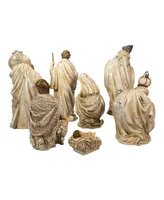 Kurt Adler 3-13" Resin Nativity Table 7 Piece Set