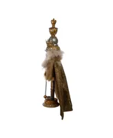 Kurt Adler 17.5" Hollywood Gold-Tone with Fuzzy Cape King Nutcracker