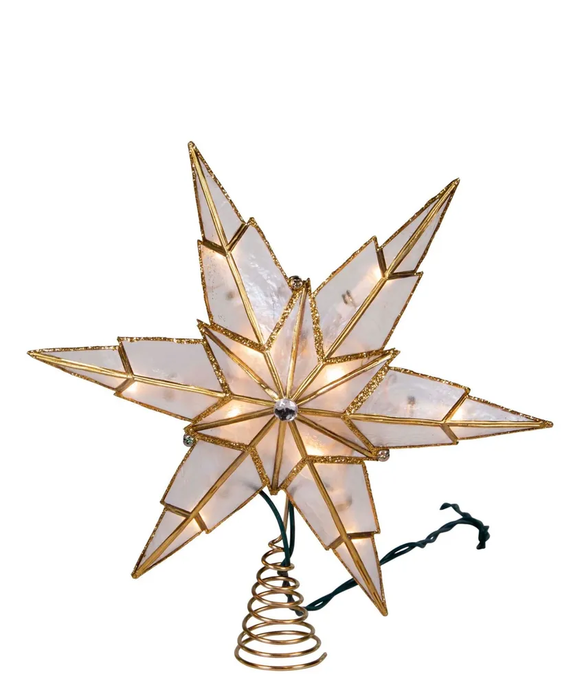 Kurt Adler 10-Light 6 Point Capiz Star Tree Topper