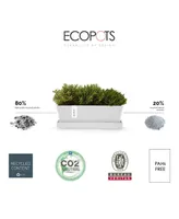 Ecopots Bruges Modern Plastic Rectangular Planter with Saucer