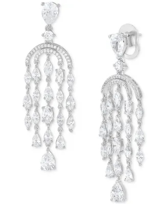 Arabella Cubic Zirconia Chandelier Drop Earrings in Sterling Silver