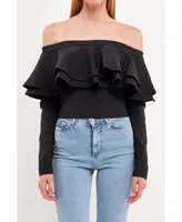 endless rose Women's Off-The-Shoulder Knit Top