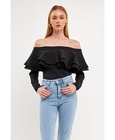 endless rose Women's Off-The-Shoulder Knit Top