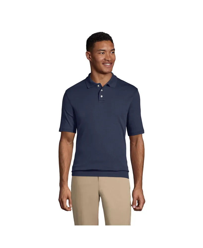 Lands' End Men's School Uniform Short Sleeve Banded Bottom Polo Shirt