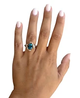 Le Vian Deep Sea Blue Topaz (3 ct. t.w.) & Diamond (3/8 ct. t.w.) Swirl Statement Ring in 14k Gold