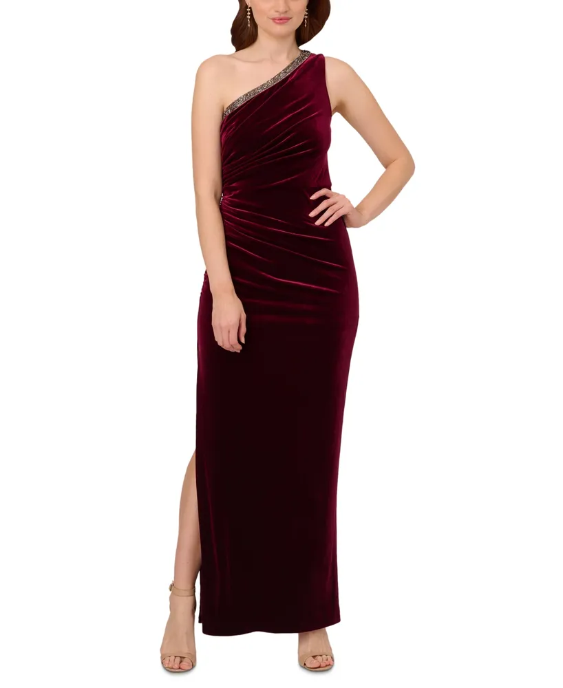 Blaire Velvet One-Shoulder Dress