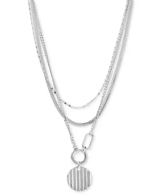On 34th Three Row Pendant Necklace, 18-1/2" + 2" extender, Created for Macy's