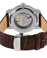 Gevril Men's Gramercy Brown Leather Watch 39mm