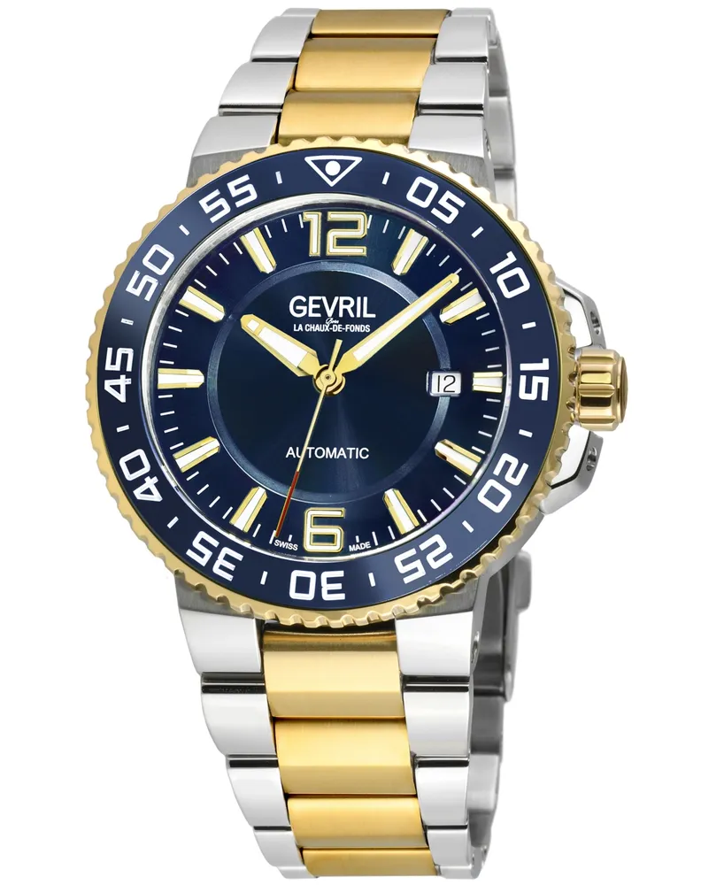 Gevril Men's Riverside Two Tone Stainless Steel Watch 42mm