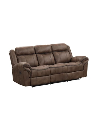 Furniture of America Harris 87" Fabric Manual Recliner Sofa