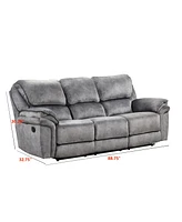 Furniture of America Bishop 89" Fabric Manual Recliner Sofa