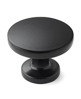 Solid 1.13" Matte Black Round Kitchen Cabinet Knobs Pulls 10 Pk