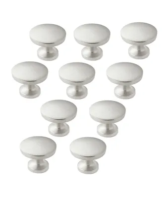 Cauldham Solid 1.13" Satin Nickel Round Kitchen Cabinet Knobs Pulls 10 Pk