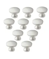 Cauldham Solid 1.13" Satin Nickel Round Kitchen Cabinet Knobs Pulls 10 Pk