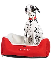 Kate Spade New York Red & Pink Washable Dog Bed