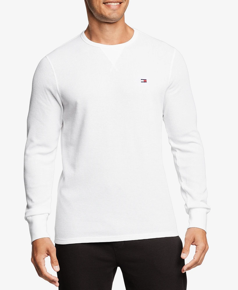 Tommy Hilfiger Men's Waffle-Knit Long-Sleeve Crewneck Top