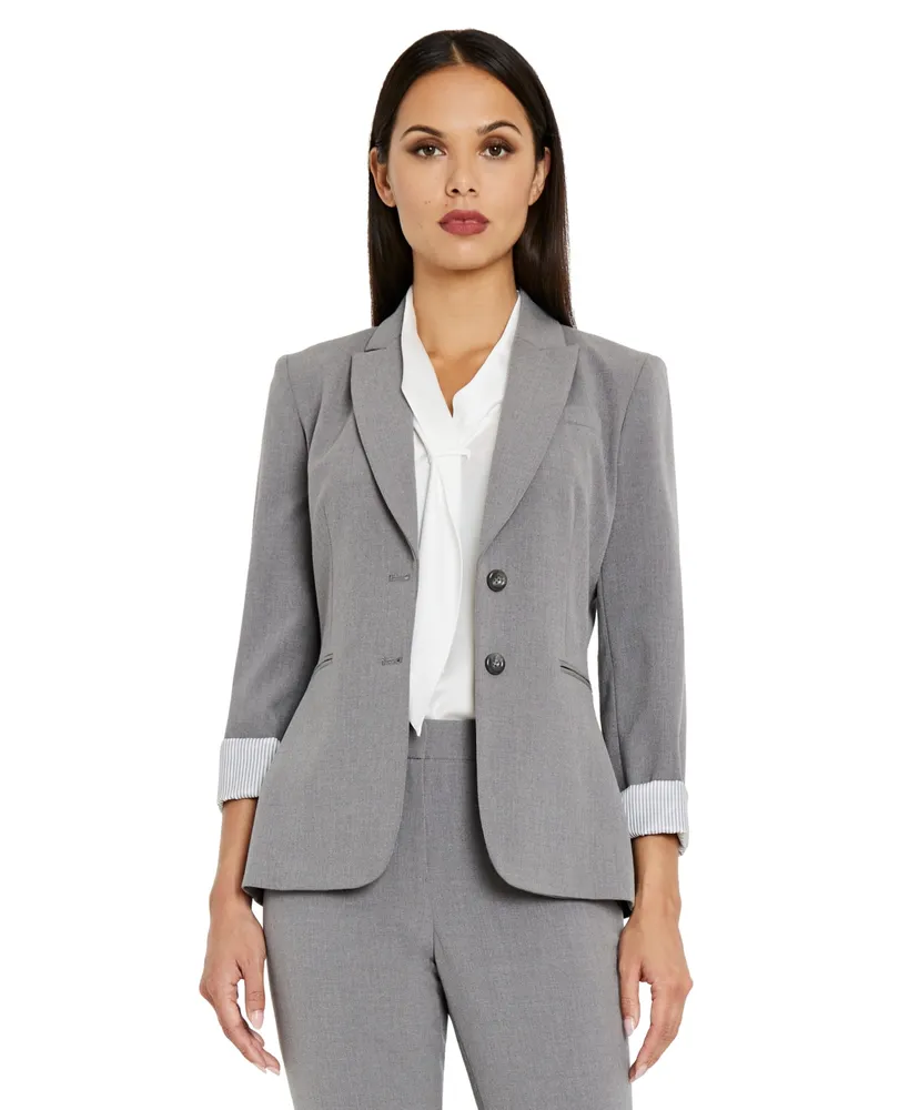 Tahari Asl Notched Two-Button Blazer