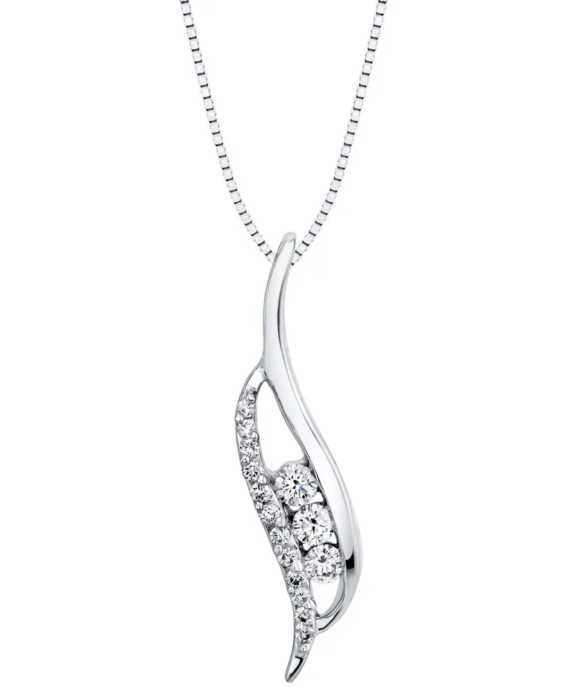 Sirena Diamond Pendant Necklace (1/5 ct. t.w.) in 14k White Gold