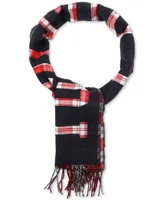 Tommy Hilfiger Men's Plaid Logo Scarf