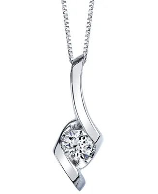 Sirena Diamond Solitaire Swirl 18" Pendant Necklace (3/8 ct. t.w.) 14k Gold