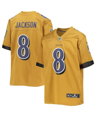 Big Boys Nike Lamar Jackson Gold Baltimore Ravens Inverted Team Game Jersey