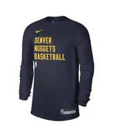 Men's and Women's Nike Navy Denver Nuggets 2023 Legend On-Court Practice long sleeve