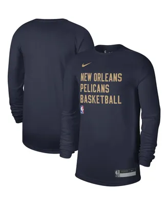 Men's and Women's Nike Navy New Orleans Pelicans 2023/24 Legend On-Court Practice Long Sleeve T-shirt