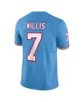 Men's Nike Malik Willis Light Blue Tennessee Titans Oilers Throwback Vapor F.u.s.e. Limited Jersey