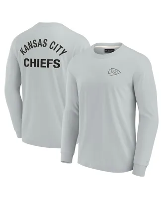 Men's and Women's Fanatics Signature Gray Kansas City Chiefs Super Soft Long Sleeve T-shirt