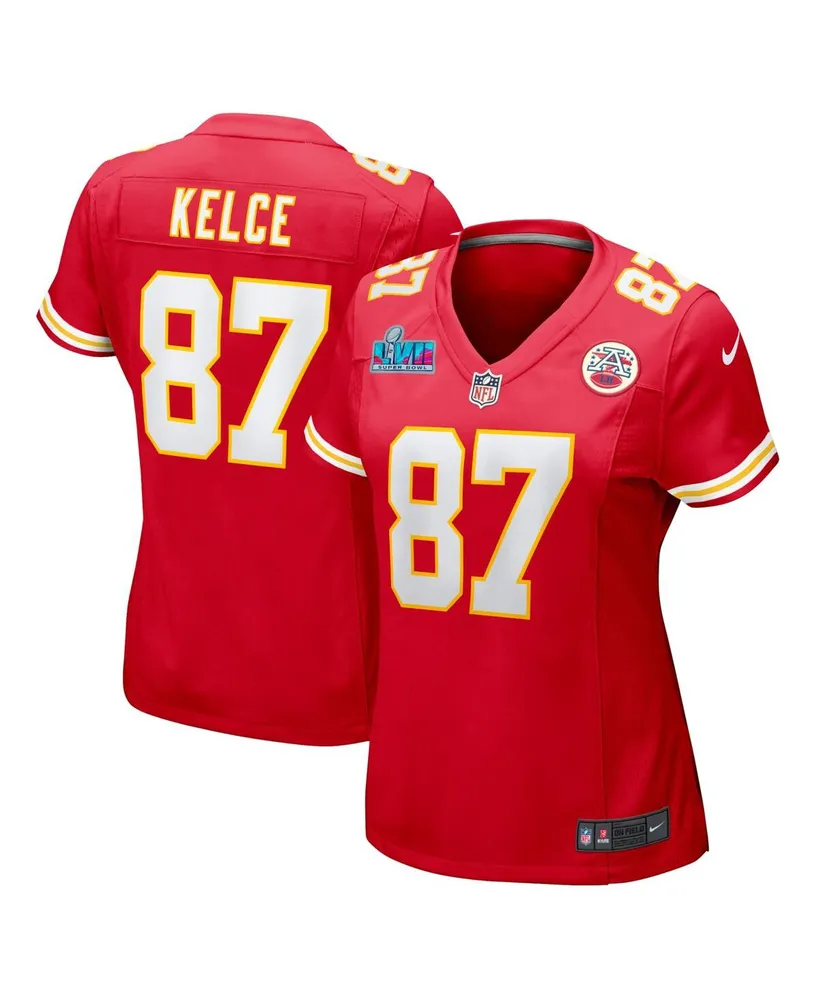 Women's Kansas City Chiefs Travis Kelce Nike Red Super Bowl LVII Patch Game  Jersey