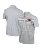 Men's Colosseum Gray Arkansas Razorbacks Cybernetic Polo Shirt