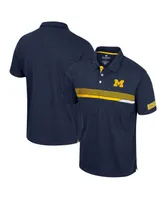 Men's Colosseum Navy Michigan Wolverines No Problemo Polo Shirt