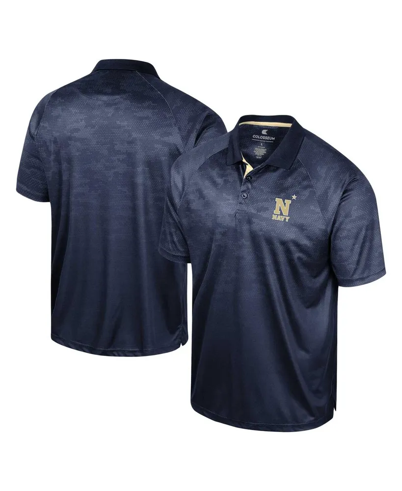 Men's Colosseum Navy Midshipmen Honeycomb Raglan Polo Shirt