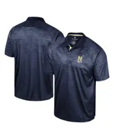 Men's Colosseum Navy Navy Midshipmen Honeycomb Raglan Polo Shirt