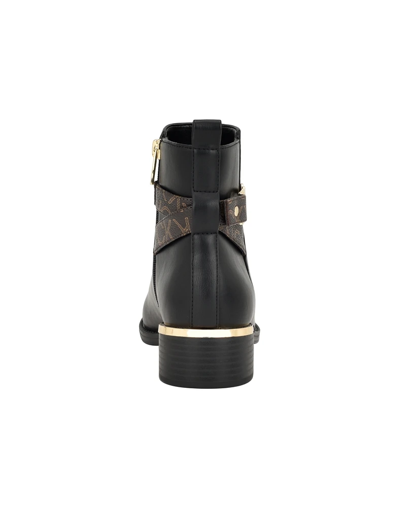 Calvin Klein Women's Dhara Pointy Toe Block Heel Casual boots