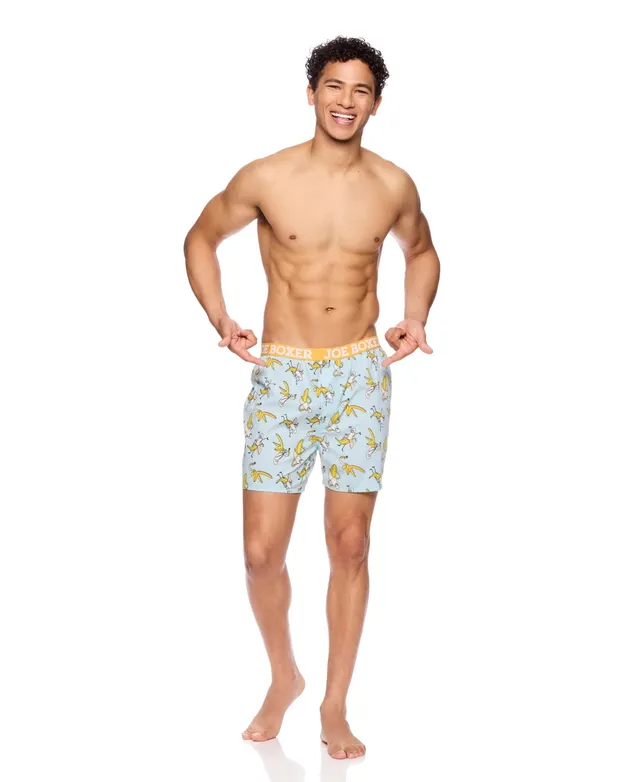 Joe Boxer Men's Banana Man Woven Boxers, Pack of 3