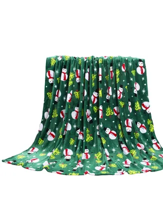 Kate Aurora Cozy Christmas Snowman Throw, 50" x 60"