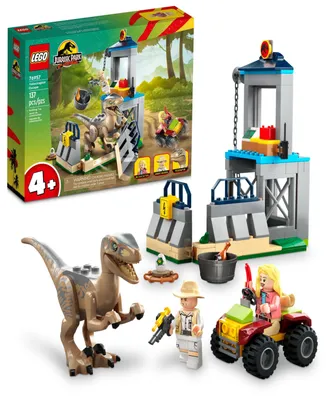 Lego Jurassic World 76957 Velociraptor Escape Toy Building Set with Dr. Ellie Sattler and Robert Muldoon Minifigures