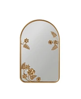 Madison Park Adaline 16" x 26" x 2" Arched Metal Floral Wall Mirror