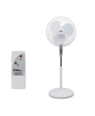 18 in. Stand Fan - Remote, Round Base, White
